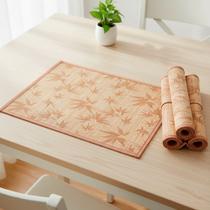 Kit 4 Jogo de Mesa Americano Mimo Style Bambu Estampa Folhas para Mesa Posta Kit 4 Jogo de Mesa Americano Mimo Style Bambu Estampa Folhas para Mesa Posta