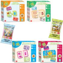 Kit 4 Jogos Alfabetização Em Madeira + 12 Cards Para Colorir Kit 4 Jogos Alfabetização Em Madeira + 12 Cards Para Colorir