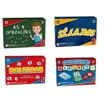 Kit 4 Jogos Alfabetização Ensinar Ler E Escrever Educativo - COLUNA