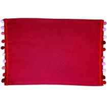 Kit 4 Jogos Americanos Algodão Pom Pom Vermelho Natal