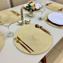 Kit 4 Jogos Americanos Sousplat Redondo 4 Lugar Mesa Posta Cozinha Kit 4 Jogos Americanos Sousplat Redondo 4 Lugar Mesa Posta Cozinha