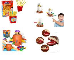 Kit 4 jogos Brinquedo Quebra Ovo Pula Batata Pirata Cachorro