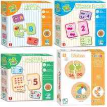 Kit 4 Jogos Educativo Alfabeto Matemática Números Sílabas