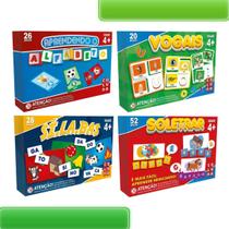 Kit 4 jogos educativo vogais+silabas+ soletrar+ alfabeto