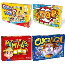 Kit 4 Jogos Educativos Clássicos Pedagógicos Pais e Filhos