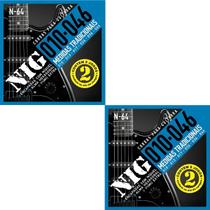 Kit 4 jogos Encordoamento Guitarra Nig N-64 .010” + Palheta Kit 4 jogos Encordoamento Guitarra Nig N-64 .010” + Palheta