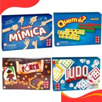 Kit 4 jogos fazendo mimica + quem é+ forca + ludo- pais e filho