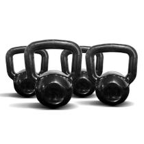 Kit 4 Kettlebell Pintado 4Kg 6Kg 8Kg 10 Kg Academia Para Treino Musculação Peso De Ferro Fundido Treinamendo Funional Em Casa - Diamond Fit