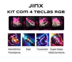 Kit 4 Keycaps Personalizados, League Of Legends, Jinx