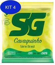 Kit 4 KIT 2 Encordoamento Para Cavaquinho Sg Jogo 4 Cordas 011/029