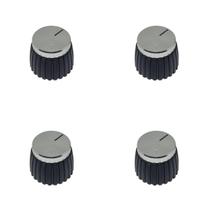 Kit 4 Knob Amplificador Estilo Marshall Prateado Silver Kit 4 Knob Amplificador Estilo Marshall Prateado Silver