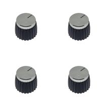 Kit 4 Knob Amplificador Estilo Marshall Prateado Silver Kit 4 Knob Amplificador Estilo Marshall Prateado Silver