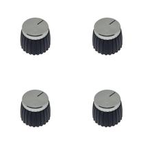 Kit 4 Knob Amplificador Estilo Marshall Prateado Silver