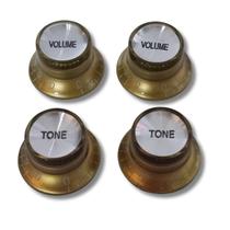 Kit 4 Knob Guitarra SG Les Paul 2 Tone 2 Volume Dourado 1505