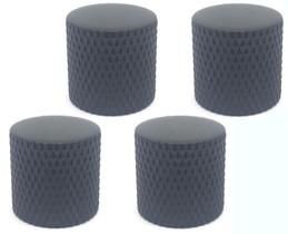 KIT 4 knob metal de encaixe preto p guitarra baixo DOLPHIN