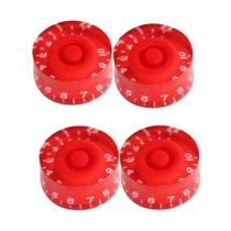 Kit 4 Knob PP-T44 Vermelho Laranja Guitarra Les Paul SG Prs