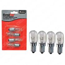 Kit 4 Lâmpada Branco Quente E14 127V p/ Geladeira Microondas