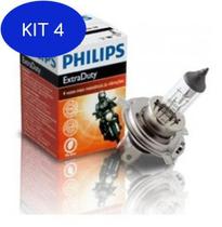 Kit 4 Lampada Do Farol Philips Extra Duty Yamaha Crypton 105