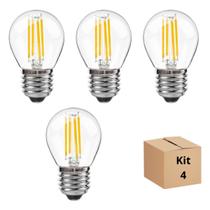 Kit 4 Lâmpada Filamento Led G45 4w 2700k Branco Neutro