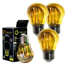 Kit 4 Lâmpada Filamento Led G45 Vintage Retro Carbono Ambar Cor Da Luz Bivolt