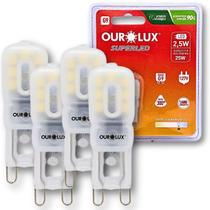 KIT 4 Lâmpada Led Bipino 2,5w G9 6500k Branco Frio Ourolux