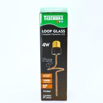 Kit 4 Lâmpada LED Filamento Loop Glass 4W Âmbar E27 Taschibr