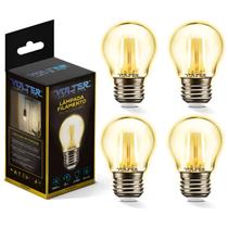 Kit 4 Lâmpada Led Filamento Retro Bolinha G45 2w 2200k Kit 4 Lâmpada Led Filamento Retro Bolinha G45 2w 2200k