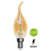 Kit 4 Lâmpada Led Filamento Vela Chama 2w E27 bivolt - GMH