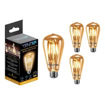 Kit 4 Lâmpada Retro Filamento 4w 2200k Decorativa