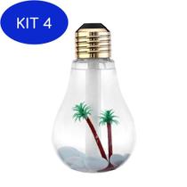 Kit 4 Lâmpada Umidificador De Ar Aromatizador Luminária Luz