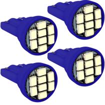 Kit 4 Lâmpadas 8 Led T10 W5w Pingo Colorida 12v 5 Watts Azul Kit 4 Lâmpadas 8 Led T10 W5w Pingo Colorida 12v 5 Watts Azul