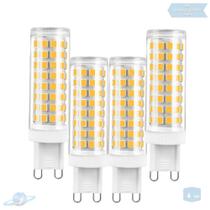 Kit 4 Lâmpadas De Led Halopin G9 9W Branco Quente (3000K)