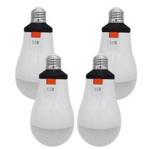 KIT 4 Lâmpadas Emergenciais LED Recarregáveis com 12h de Funcionamento e Bateria Econômica