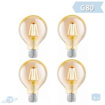 Kit 4 Lâmpadas Filamento Led Retro Vintage G80 Kit 4 Lâmpadas Filamento Led Retro Vintage G80