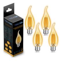 Kit 4 Lâmpadas Filamento Led Vela Retrô Volter 4w 2200k E27 Kit 4 Lâmpadas Filamento Led Vela Retrô Volter 4w 2200k E27