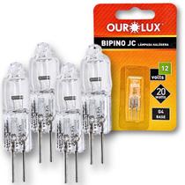 KIT 4 Lampadas Halogena Bipino JC 20w 12v G4 - Ourolux