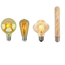 Kit 4 Lâmpadas LED Filamento Retro Âmbar Modelos Diversos