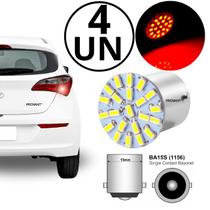 Kit 4 Lampadas LED Lanterna Freio Traseira Vermelha 12v com 22 LEDs 1 Polo Automotivo