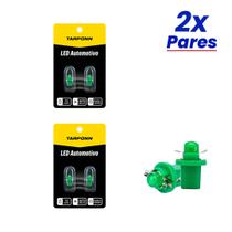 Kit 4 Lâmpadas Led Painel Pinguinho T5-base Verde 12v