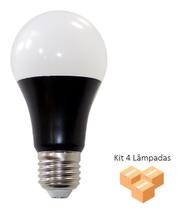 Kit 4 Lâmpadas Luz Negra 9W E27 Bivolt - Opus