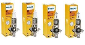 Kit 4 Lampadas Original Philips H1 Standard 12v - 55w