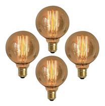 Kit 4 Lâmpadas Retrô Decorativa Vintage Thomas Edison G95