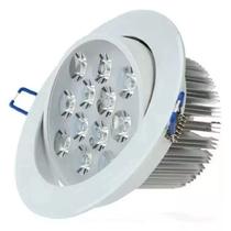 kit 4 lâmpadas Spot LED 12W embutir redonda bco quente Bivolt