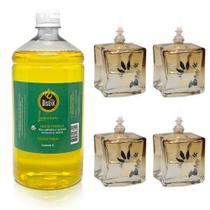 Kit 4 Lamparina 4 Estações + 1 Litro Fluido Citronela