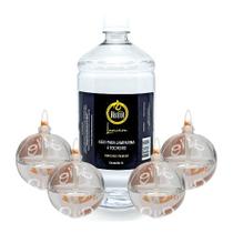 Kit 4 Lamparina Bola + 1L Fluido Puro Kit 4 Lamparina Bola + 1L Fluido Puro