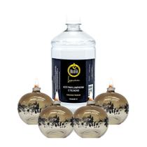 Kit 4 lamparinas decorativas sensações + 1l de fluido
