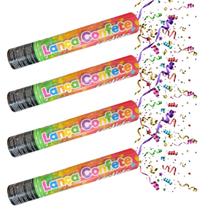 Kit 4 Lança Confetes Papel Colorido Festas Casamento Eventos - Pais e filhos
