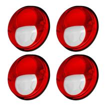 Kit 4 Lanterna Bicolor Redonda C/ Refletivo P/ 2 Soquetes