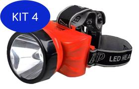 Kit 4 Lanterna De Cabeça Head Light 12 Leds Recarregável Dp