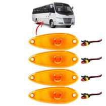 KIT 4 Lanterna Lateral Ônibus 1 LED BIVOLT AM +Conector
